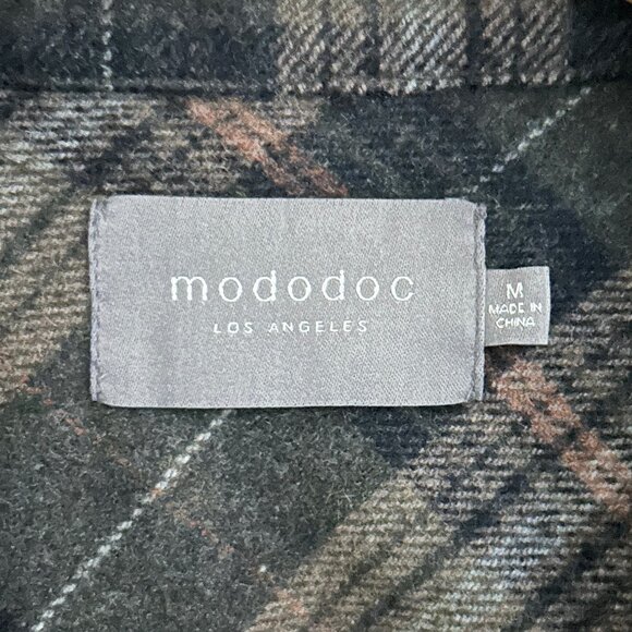 mododoc Wool Blend Plaid Long Sleeve Shacket Jacket (M) - Picture 7 of 9